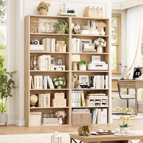 Tall Oak 5-Shelf Bookcase | Kaiyo