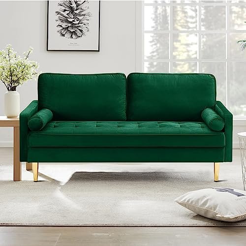 Kaiyo Mid-Century Velvet 3-Seat Sofa