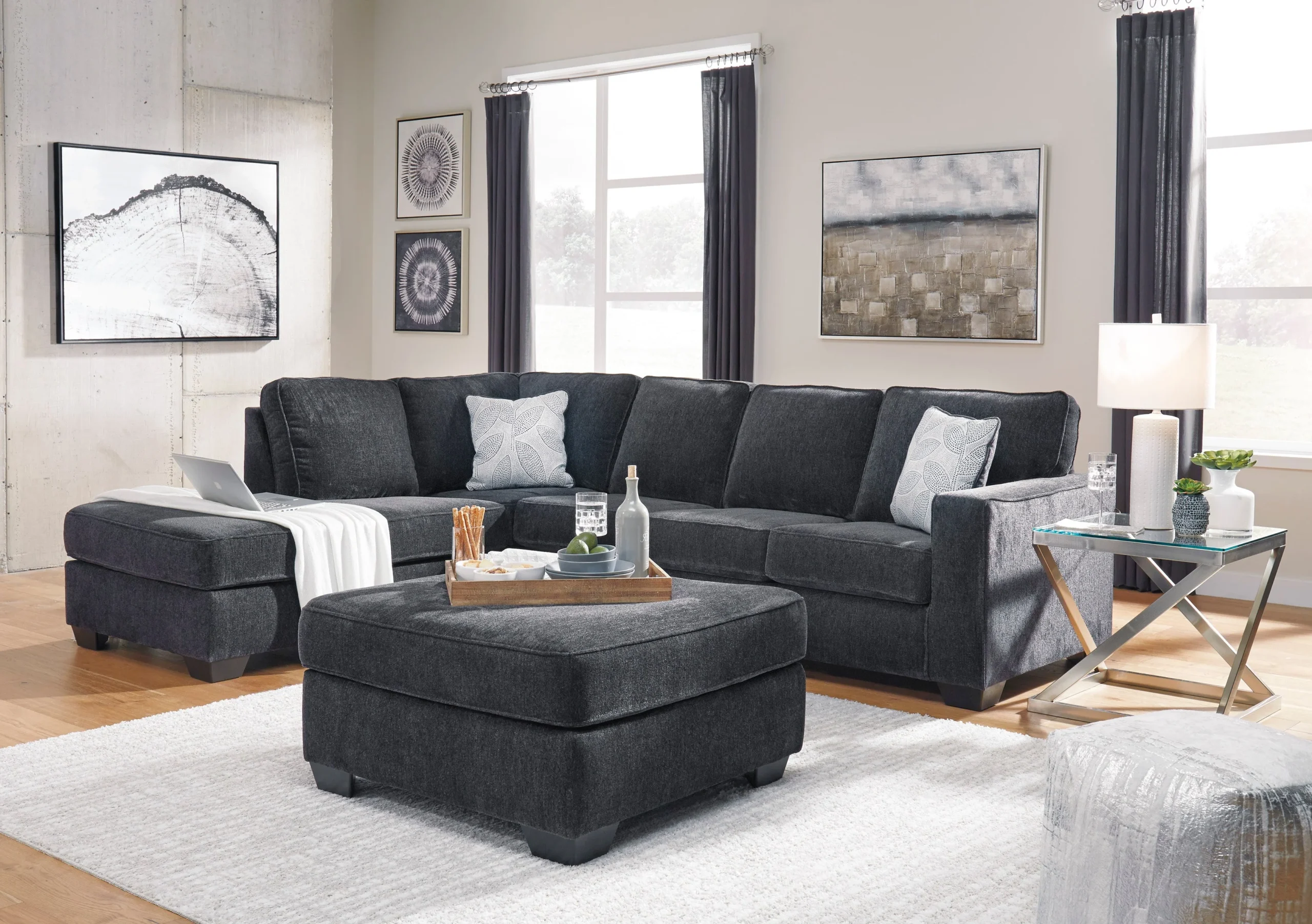Gray sectional sofa